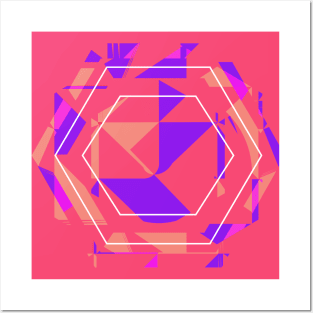 Geometric pink girl art Posters and Art